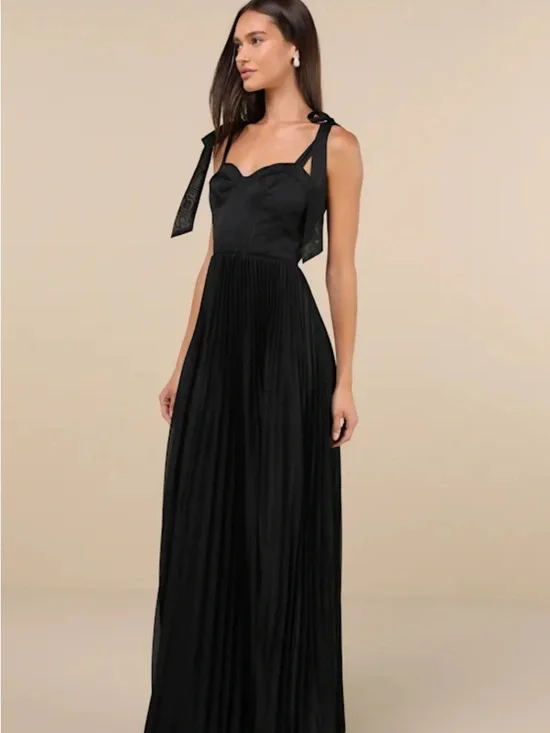 LuLu’s Black Maxi Bridesmaid Dress - Picture 2 of 5
